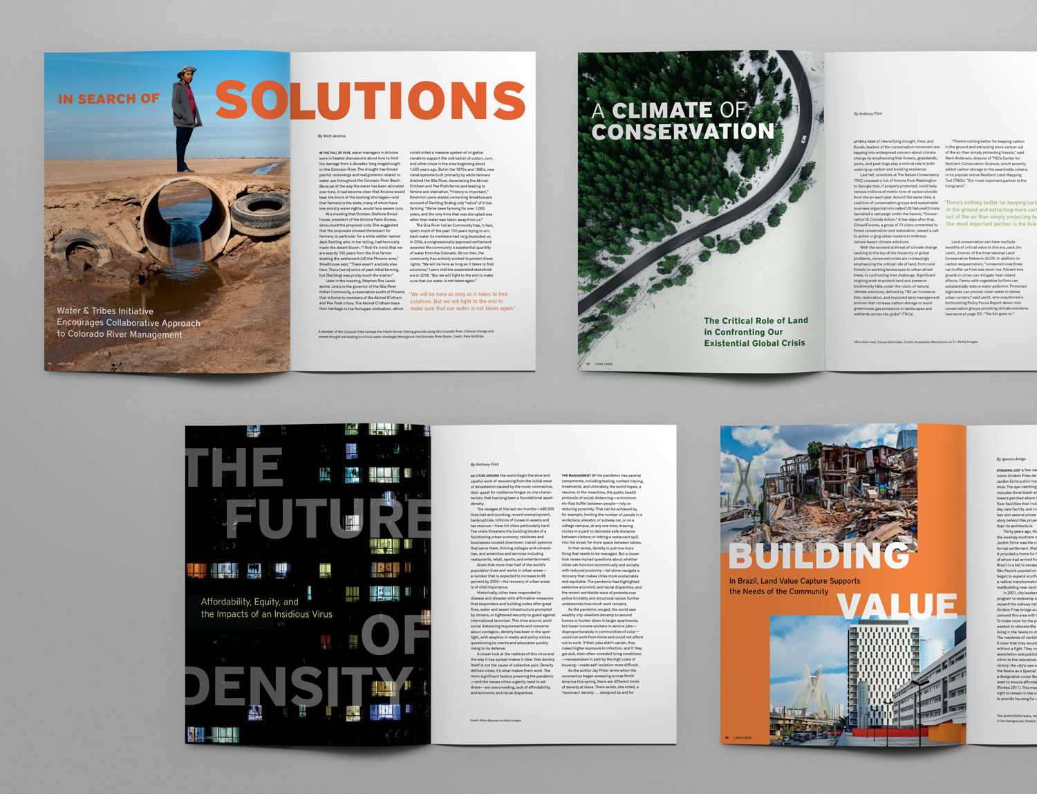 Image of interior spreads in Land Lines magazine
