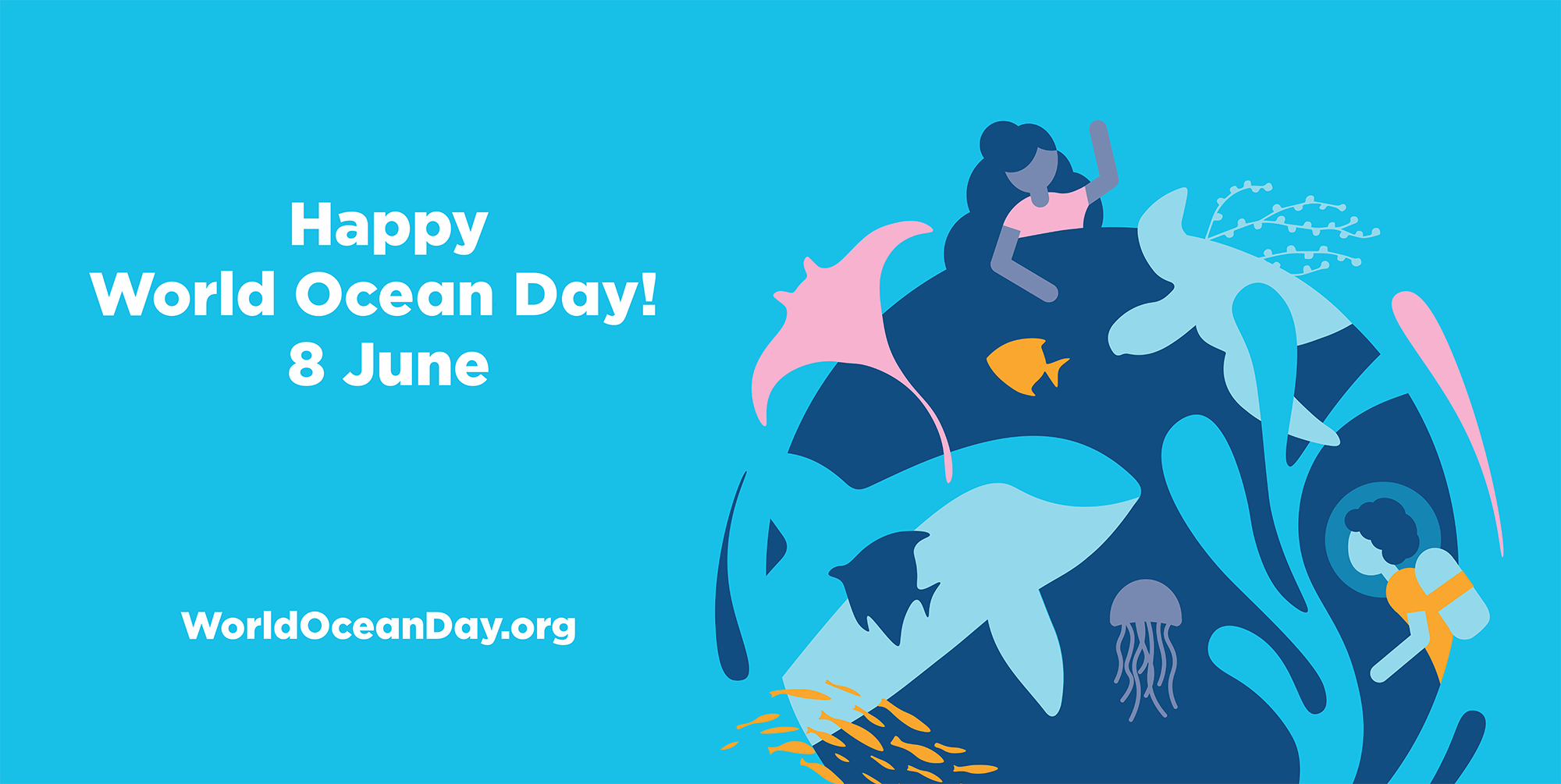 Happy World Ocean Day poster
