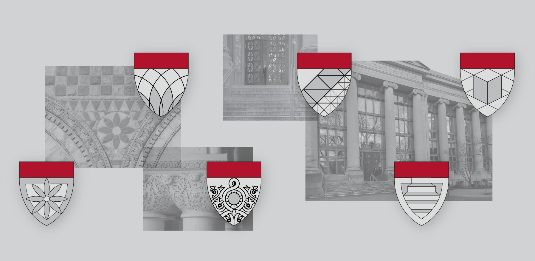 Collage of architectural details and the design sketches they inspired